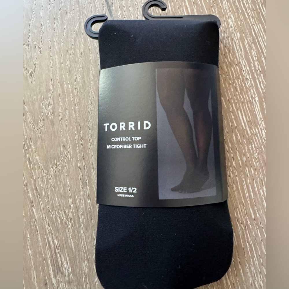 Torrid Black Microfiber Control Top Tights